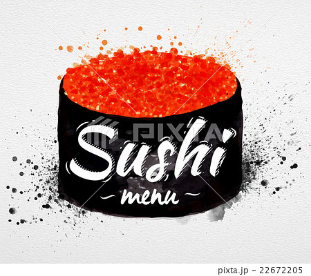 Sushi menu poster watercolor 22672205