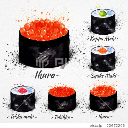 Sushi watercolor Maki Sushi watercolor Maki 22672206