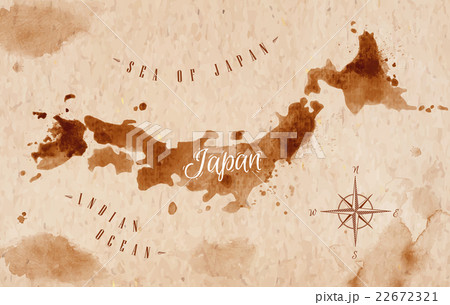 Map Japan retro 22672321
