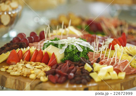 Catering service with fruits and vegetables 22672999
