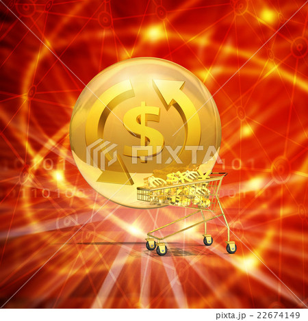 通貨満載のカートとドルの外国為替 22674149
