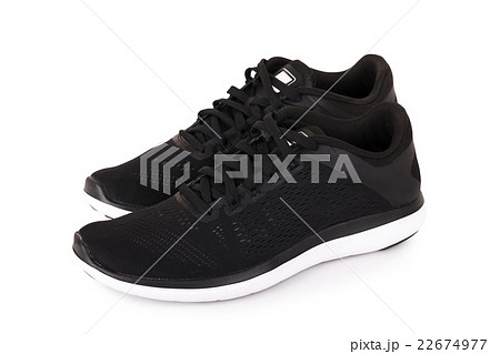 Black sport shoes isolated on white background Black sport shoes isolated on white background 22674977