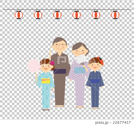 Grandfather Grandparents whole body Yukata festival set illustration 22677457