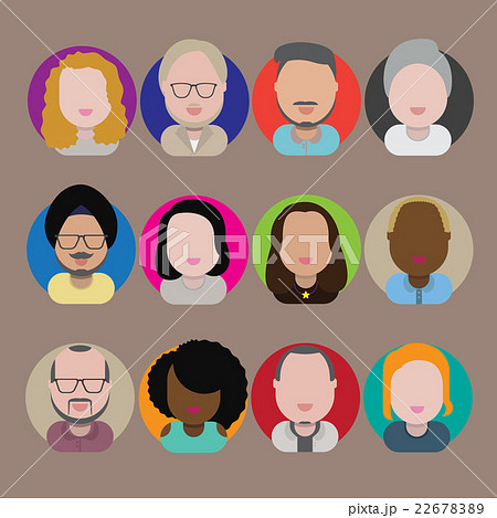 Diversity Interracial Community People Flat Design Icons Concept Diversity Interracial Community People Flat Design Icons Concept 22678389