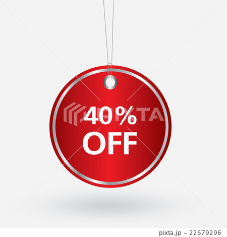 red oval discount 40 percent off tag.  22679296