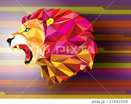 Angry lion geometric pattern 22682009