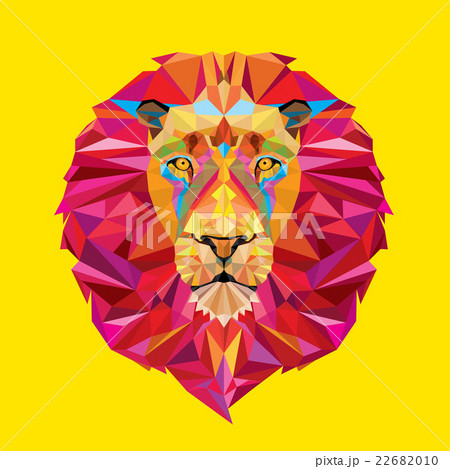 Lion head in geometric pattern 22682010