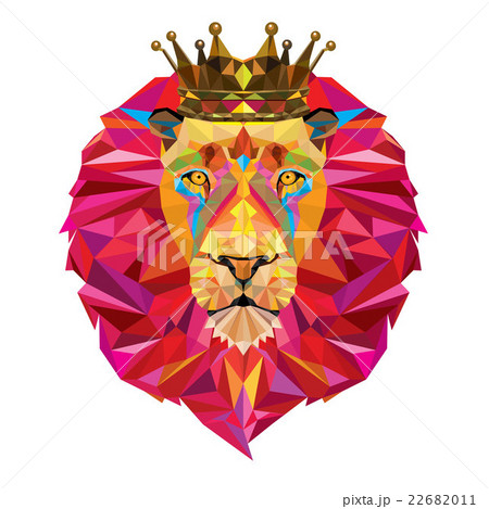 Lion head in geometric pattern 22682011