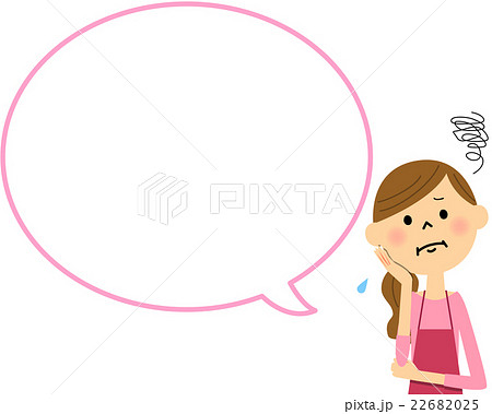 困るエプロンの女性　吹き出し 22682025