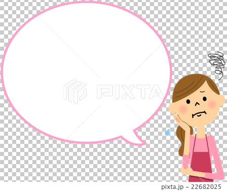 困るエプロンの女性　吹き出し 22682025