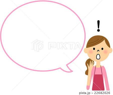 おどろくエプロンの女性　吹き出し  22682026