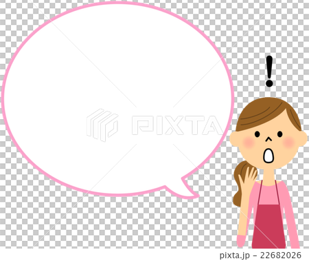 おどろくエプロンの女性　吹き出し  22682026