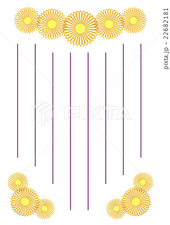 硝子紐菊花弁縦便箋縦線のイラスト素材