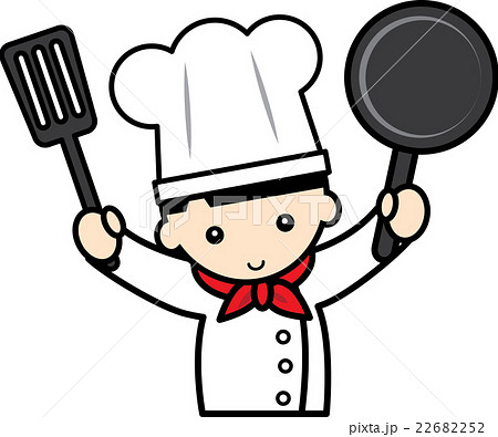 コック姿の男の子のイラスト素材 コック姿の男の子のイラスト素材