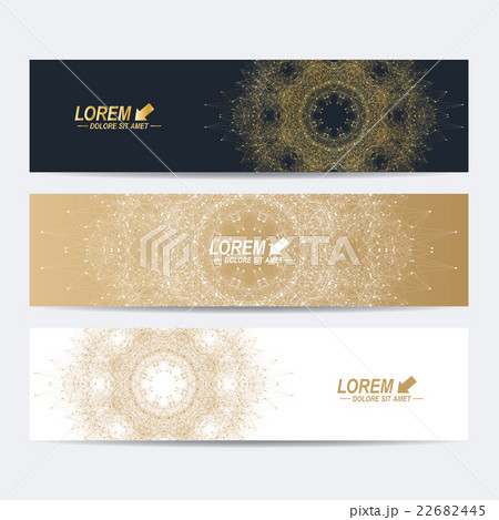Modern set of vector banners. Molecule and Modern set of vector banners. Molecule and 22682445