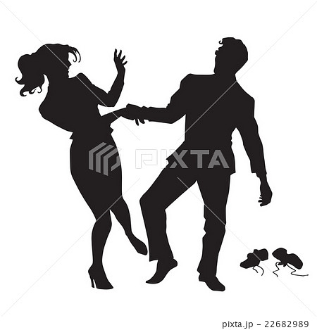 Businessman and businesswoman dancing black 22682989