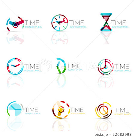 Geometric clock and time icon set 22682998