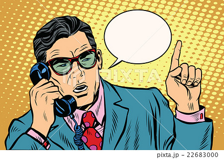 Business boss talking on the phone, Retro 22683000