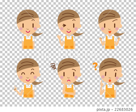 Female facial expression pose apron 22683026