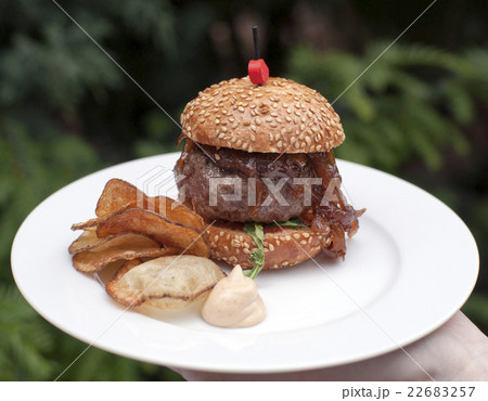 Mini burger from the Czech black angus rib Mini burger from the Czech black angus rib 22683257