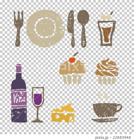ワイン、スイーツ、カフェ、レストラン素材 22683948