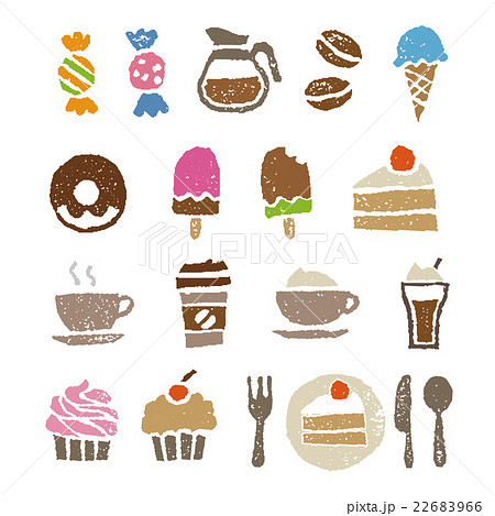 コーヒー スイーツのカフェ素材のイラスト素材 コーヒー スイーツのカフェ素材のイラスト素材