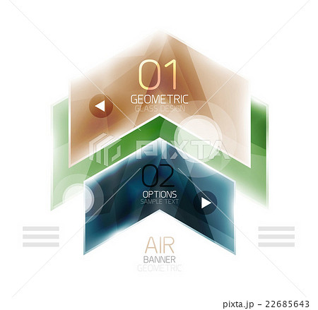 Glossy color arrow shapes with option infographic 22685643
