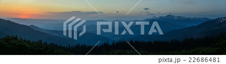 Carpathian mountains at sunrise - panorama 22686481