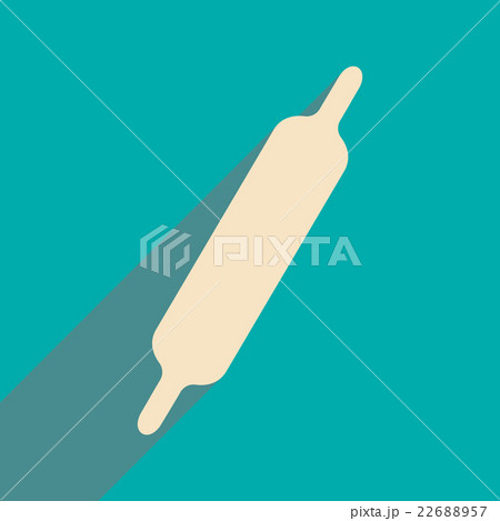 Flat with shadow icon and mobile rolling-pin Flat with shadow icon and mobile rolling-pin 22688957