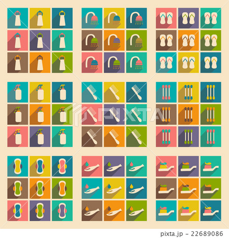 Flat with shadow concept and application hygiene Flat with shadow concept and application hygiene 22689086