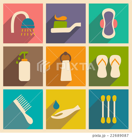 Flat with shadow concept and application hygiene Flat with shadow concept and application hygiene 22689087