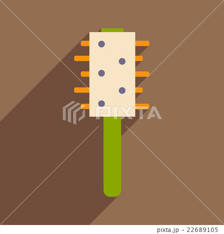 Flat with shadow icon and application hair brush Flat with shadow icon and application hair brush 22689105