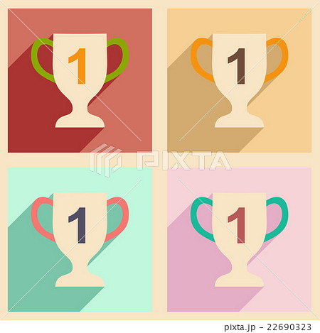 Flat with shadow concept and mobile  cup winner Flat with shadow concept and mobile  cup winner 22690323