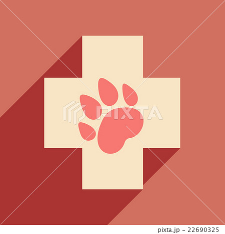 Flat with shadow icon and mobile Veterinary Flat with shadow icon and mobile Veterinary 22690325