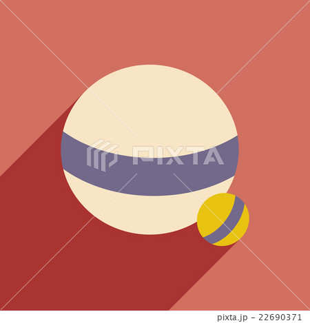 Flat with shadow icon mobile application ball dog Flat with shadow icon mobile application ball dog 22690371