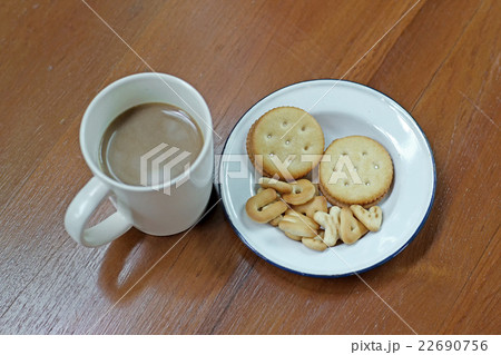 hot coffee with biscuit and cookie hot coffee with biscuit and cookie 22690756