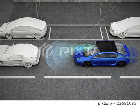 市街地走行中自動ブレーキをかける乗用車のコンセプトイメージ 市街地走行中自動ブレーキをかける乗用車のコンセプトイメージ 22691035