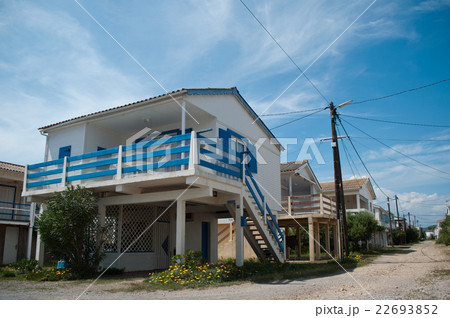 french wooden hut on stilts in border sea  22693852