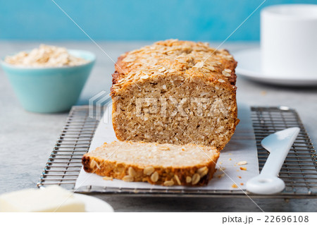 Healthy vegan oat and coconut loaf bread, cake 22696108