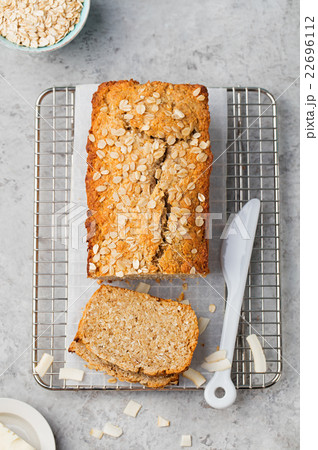Healthy vegan oat and coconut loaf bread, cake 22696112