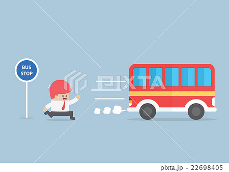 Businessman Arriving Too Late At Bus Stopのイラスト素材