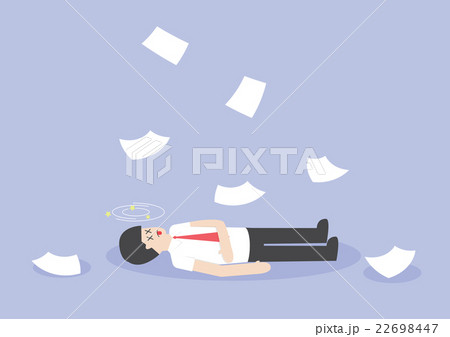 Businessman work hard and unconscious on the floor 22698447