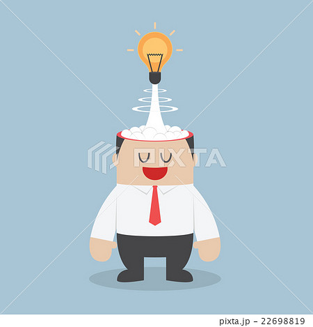 Light bulb of idea exploding from businessman head Light bulb of idea exploding from businessman head 22698819