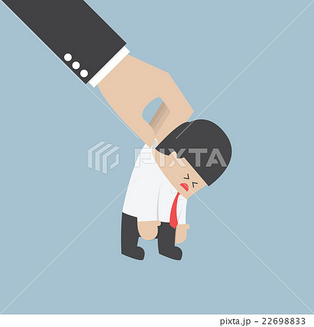 Big hand holding a businessman Big hand holding a businessman 22698833