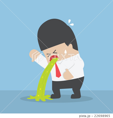 Sick businessman vomiting on the floor 22698965