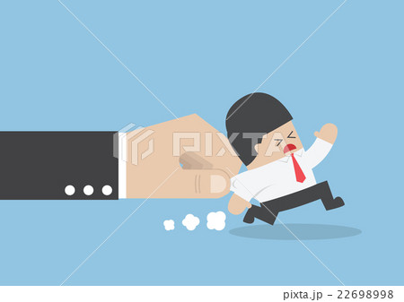 Businessman pulled by large hand Businessman pulled by large hand 22698998