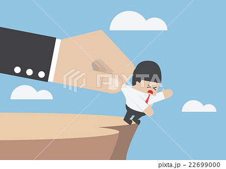 Businessman helped by big hand Businessman helped by big hand 22699000