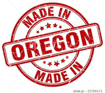 made in Oregon red grunge round stamp 22700171