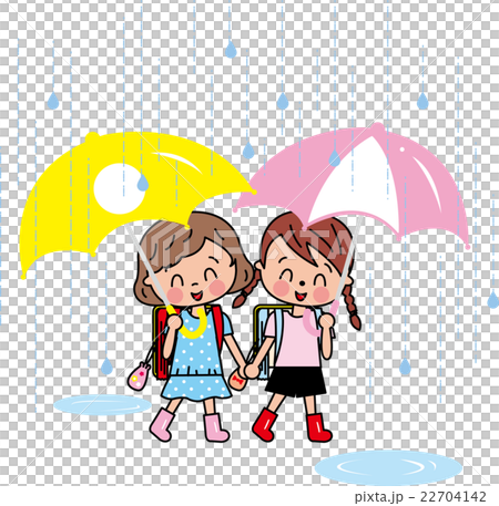 小学生 女の子 楽しい梅雨 小学生 女の子 楽しい梅雨 22704142