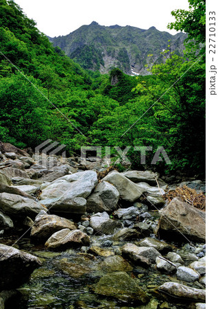 群馬県水上町 谷川岳 新緑の幽ノ沢 群馬県水上町 谷川岳 新緑の幽ノ沢 22710133